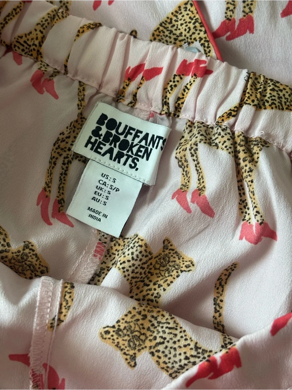Bouffants & Broken Hearts Women’s Pink Cheetah Print Short Pajama Set